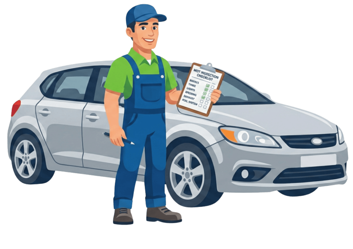 Mechanic working on a car
